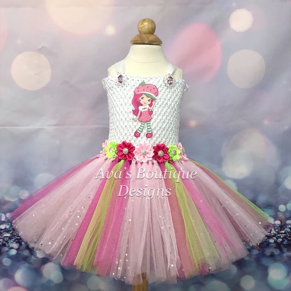 strawberry shortcake birthday dress Strawberry Shortcake Puff Dress – Babyccino Bear main image 0
